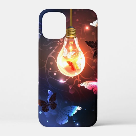 Glühbirne mit Nachtschmetterlingen Case-Mate iPhone Hülle (Rückseite)