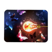 Glühbirne mit Nachtschmetterlingen Magnet (Horizontal)