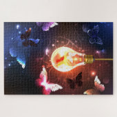 Glühbirne mit Nachtschmetterlingen Puzzle (Horizontal)