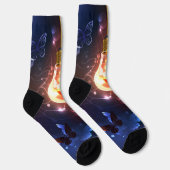 Glühbirne mit Nachtschmetterlingen Socken (Rechts)