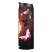 Glühbirne mit Nachtschmetterlingen Thermosbecher (Nach rechts gedreht)