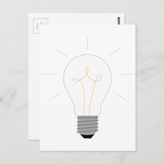 Glühbirne Postkarte (Vorne/Hinten)