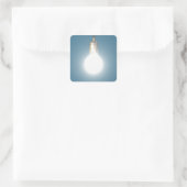 Glühbirne Quadratischer Aufkleber (Tasche)