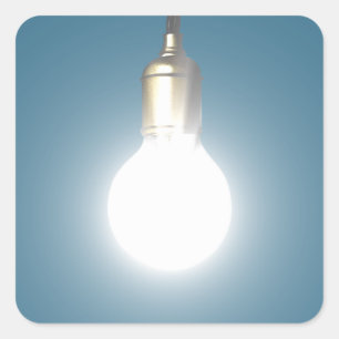 Glühbirne Quadratischer Aufkleber