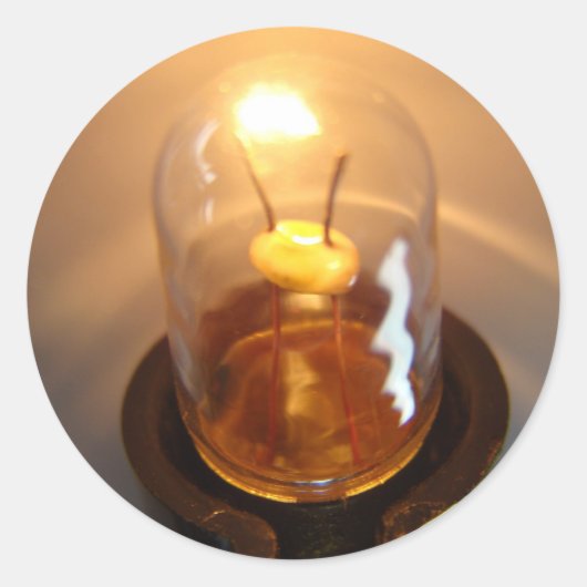 Glühbirne Runder Aufkleber (Vorderseite)