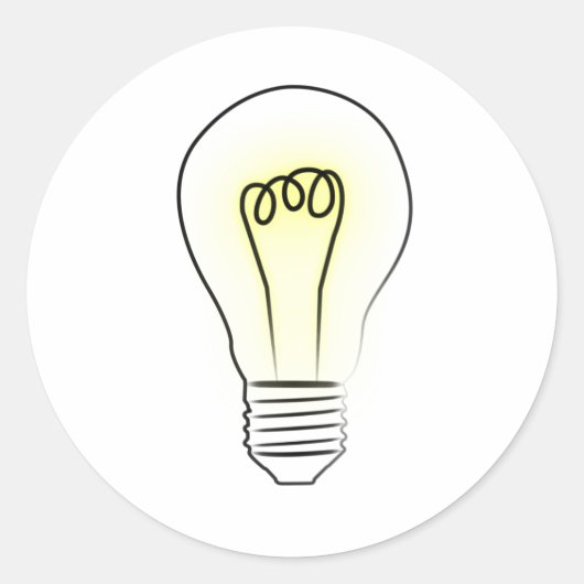 Glühbirne Runder Aufkleber (Vorderseite)