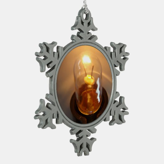 Glühbirne Schneeflocken Zinn-Ornament (Links)