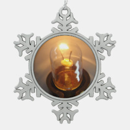 Glühbirne Schneeflocken Zinn-Ornament