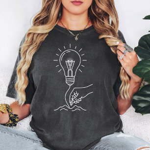 Glühbirne Setzling Idee Wachstum Hand T-Shirt