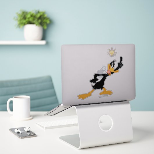 Glühbirne über dem Kopf von DAFFY DUCK™ Aufkleber (Laptop auf Schreibtisch)