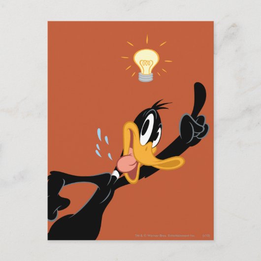 Glühbirne über dem Kopf von DAFFY DUCK™ Postkarte (Vorderseite)