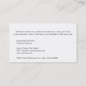 Glühbirne Visitenkarte (Rückseite)