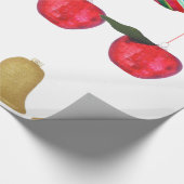 Glühbirnen, Äpfel, Glocken, Umschlagpapier Geschenkpapier (Ecke)