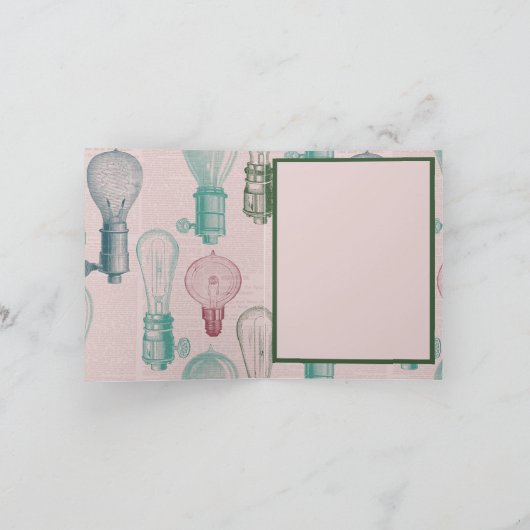 Glühbirnen Architektur zeichnend Karte (Innenseite)