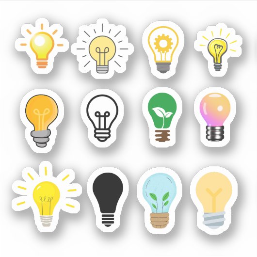 Glühbirnen-Aufkleber Aufkleber (Vorderseite)