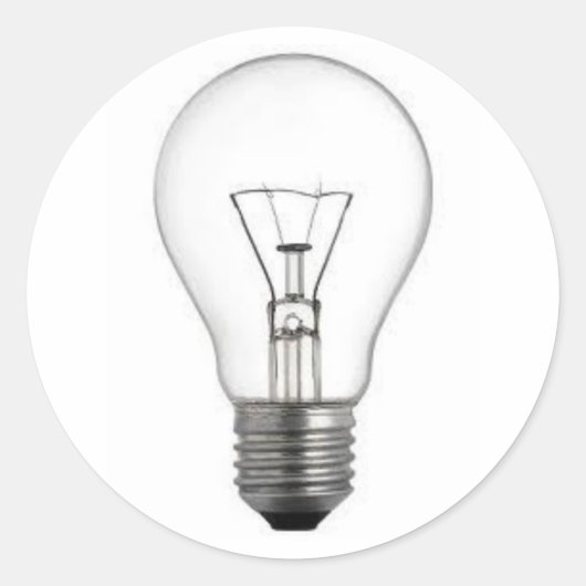 Glühbirnen-Aufkleber Runder Aufkleber (Vorderseite)
