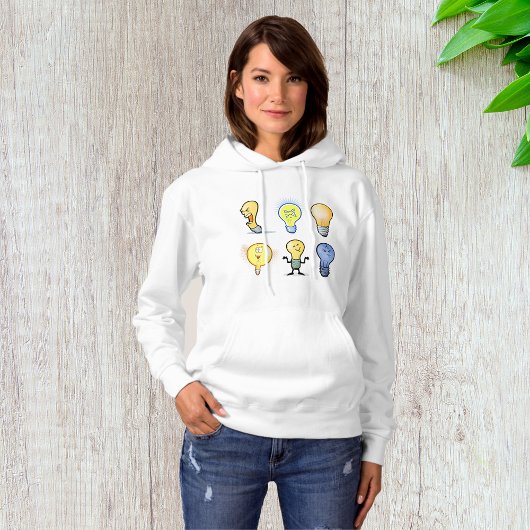 Glühbirnen-Charaktere Womens Hoodie