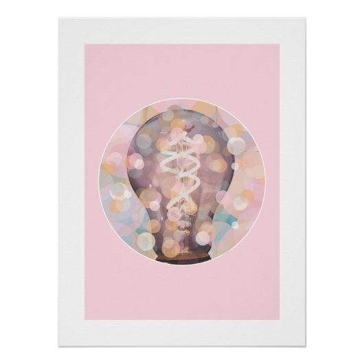 Glühbirnen-Glitzern Poster (Vorderseite)