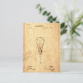 Glühbirnen-Patent von Edison Postkarte (Stehend Vorderseite)