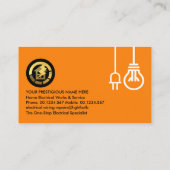 Glühbirnen-Power-Stecker Visitenkarte (Rückseite)