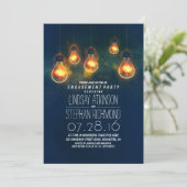 Glühbirnen romantische Verlobungsfeier Einladung (Stehend Vorderseite)