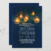 Glühbirnen romantische Verlobungsfeier Einladung (Vorne/Hinten)