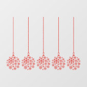 Glühbirnen rot_ Pack mit fünf Fensterklammern Fensteraufkleber (Blatt)