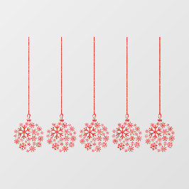 Glühbirnen rot_ Pack mit fünf Fensterklammern Fensteraufkleber