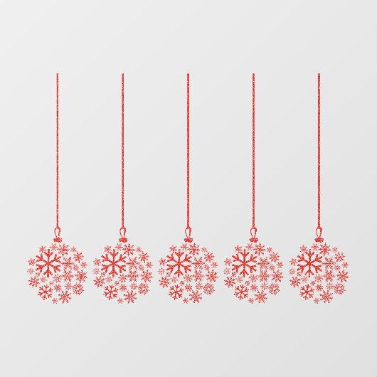 Glühbirnen rot_ Pack mit fünf Fensterklammern Fensteraufkleber (Blatt)