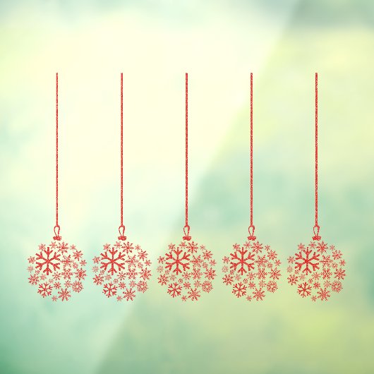 Glühbirnen rot_ Pack mit fünf Fensterklammern Fensteraufkleber (Blatt 3)