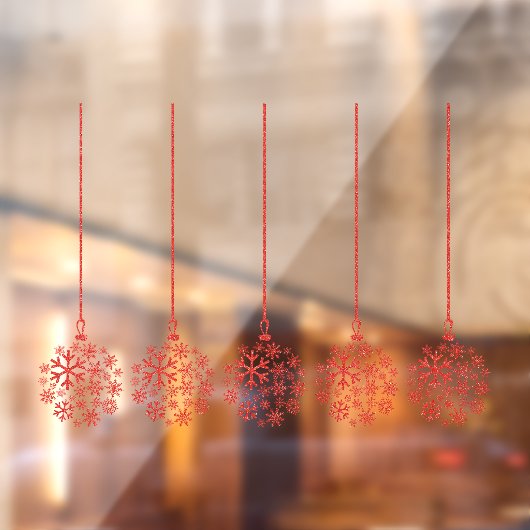 Glühbirnen rot_ Pack mit fünf Fensterklammern Fensteraufkleber (Blatt 2)