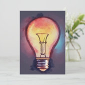 Glühbirnen Wasserfarben-Malerei, Glühbirne Dankeskarte (Stehend Vorderseite)