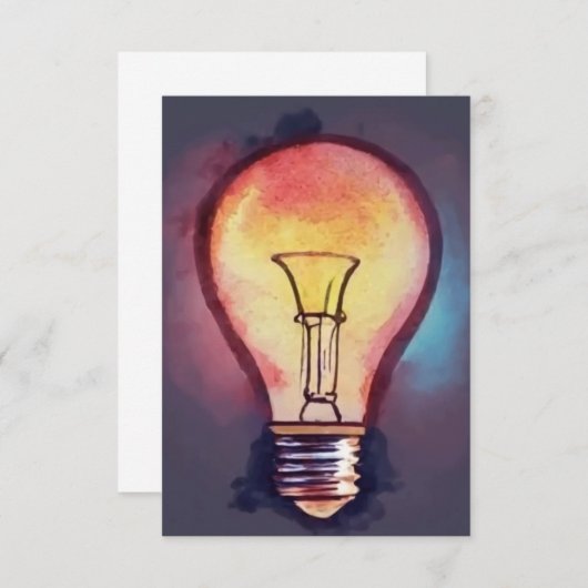 Glühbirnen Wasserfarben-Malerei, Glühbirne Dankeskarte (Vorne/Hinten)