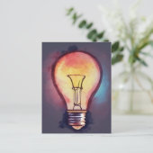 Glühbirnen Wasserfarben-Malerei, Glühbirne Postkarte (Stehend Vorderseite)