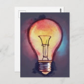 Glühbirnen Wasserfarben-Malerei, Glühbirne Postkarte (Vorne/Hinten)