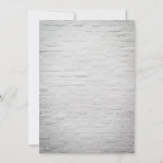 Glühbirnen Weiße Ziegelsteine Weihnachtsfeier Einladung (Rückseite)