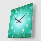 Glühen-Blasen Quadratische Wanduhr (Winkel)