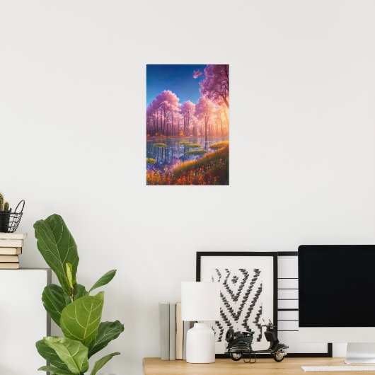 Glühen des Sonnenuntergangs in Azure Charm Poster (Heimbüro)