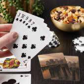 Glühen des Sonnenuntergangs während der Spielkarten (In Situ)