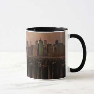 Glühen des Sonnenuntergangs während der Tasse