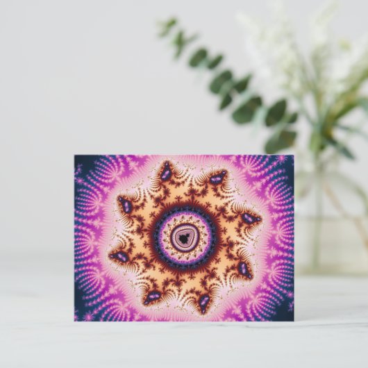 Glühen - Fraktal Postkarte (Stehend Vorderseite)