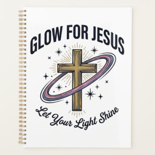 Glühen für Jesus Christliches Kreuz Vintage Vektor Planer
