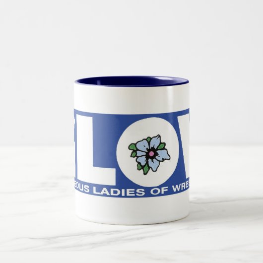 GLÜHEN großes Tassen-Blau-Logo Zweifarbige Tasse (Mittel)