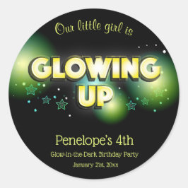 Glühen im dunklen Geburtstagskid Runder Aufkleber