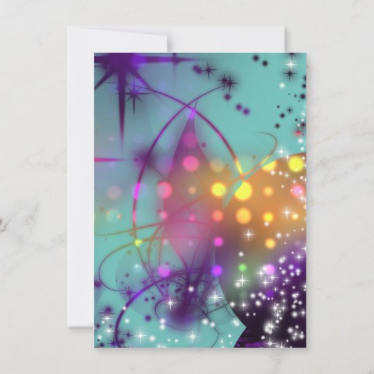 Glühen im dunklen Neon-Party-Funken Einladung (Rückseite)