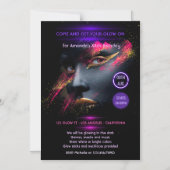 Glühen im dunklen Neon-Party Magneteinladung (Vorderseite)