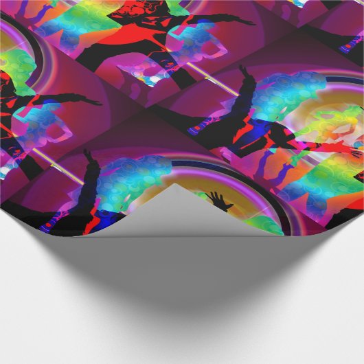 Glühen im dunklen Tanz-Party Geschenkpapier (Ecke)