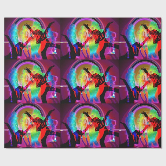 Glühen im dunklen Tanz-Party Geschenkpapier (Flach)