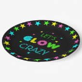 Glühen in den dunkelschwarzen Party-Tellern Pappteller (Schrägansicht)