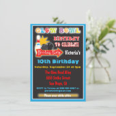 Glühen in den dunklen Bowling-Party Einladungen (Stehend Vorderseite)